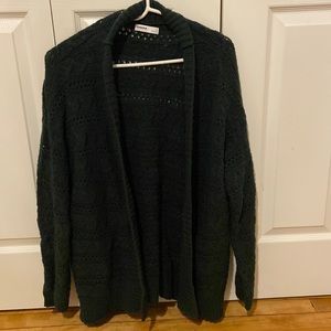 Sonoma size large open front green cardigan with eyelet holes